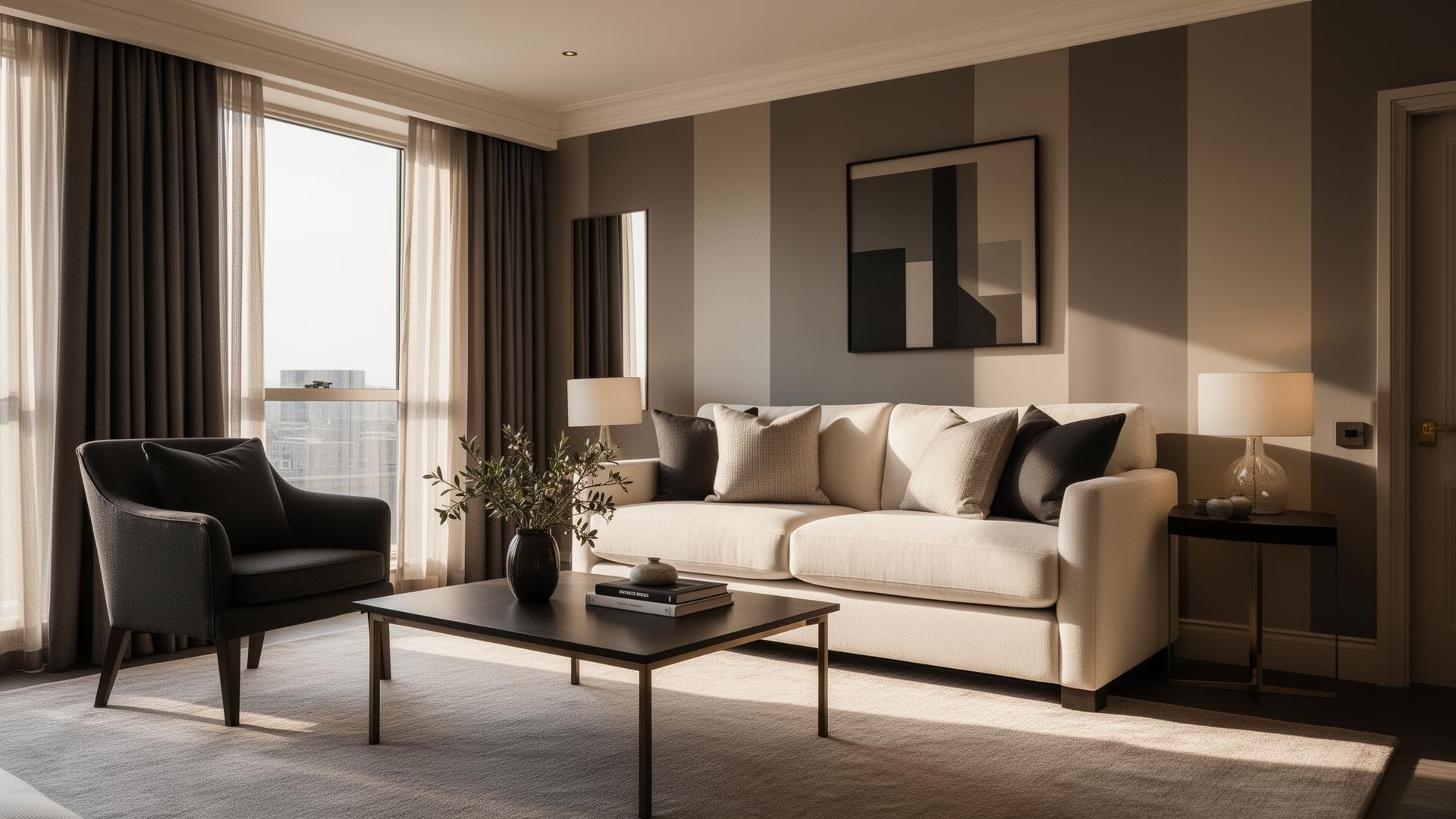 Premium serviced accommodation living room